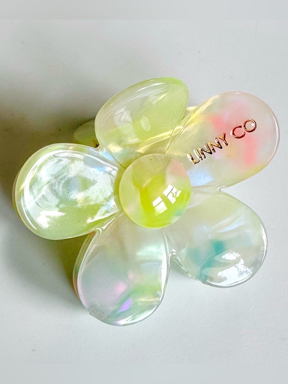 Linny Co Iridescent Pastel Flower Hair Clip
